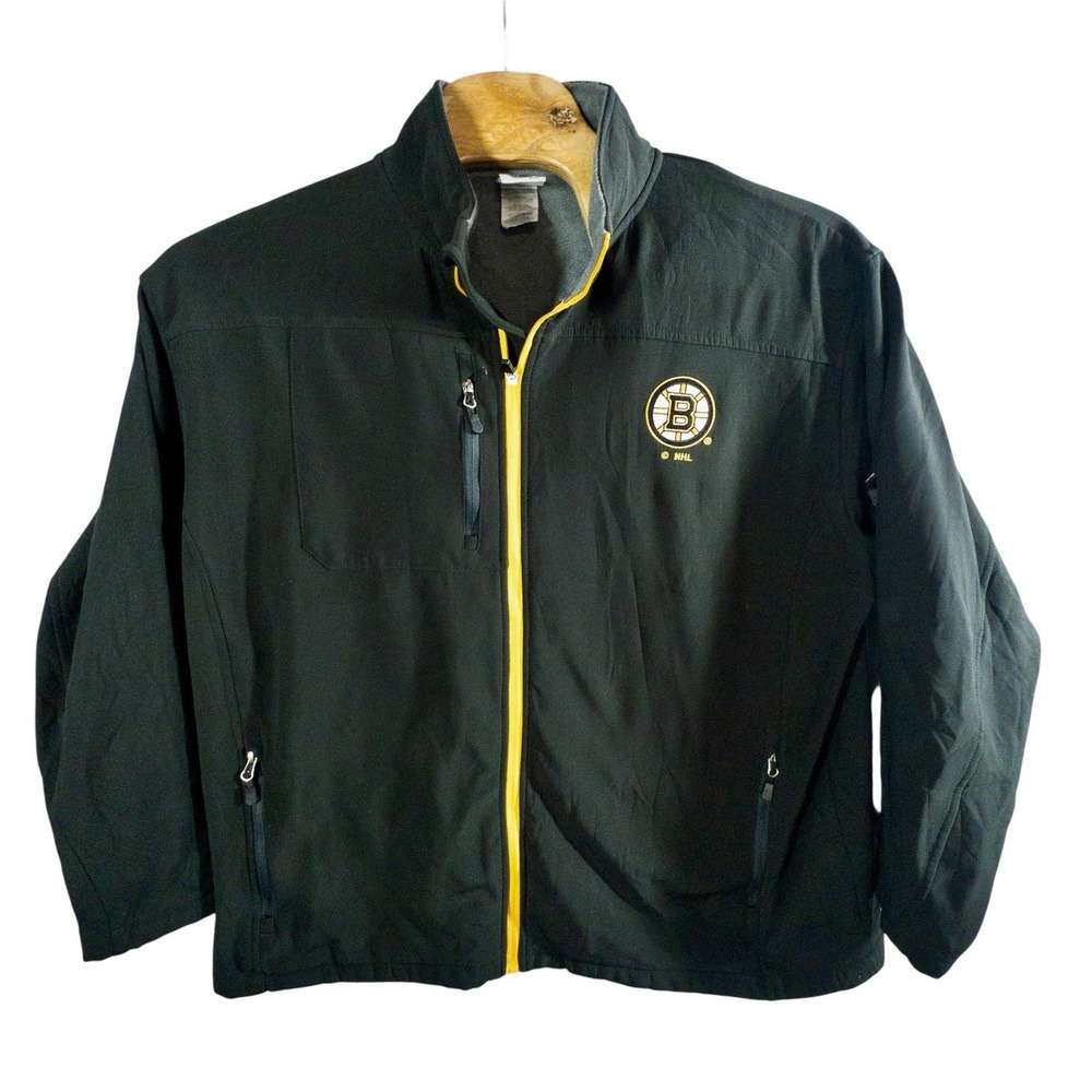 NHL Boston Bruins Softshell Fleece Lined All Weather‎ Full Zip Jacket Mens XXL